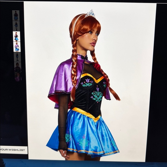 Frozen Anna Nasty Gal Costume Set  Nordic Princess XS - Picture 5 of 6